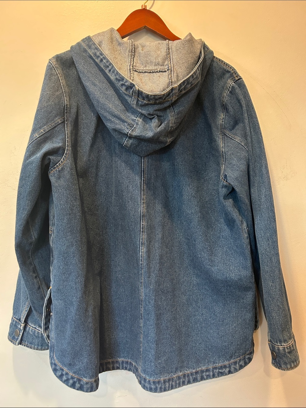 Herschel Supply Company Blue Denim Hooded Half-Zip Pullover Jacket - Picture 5 of 6